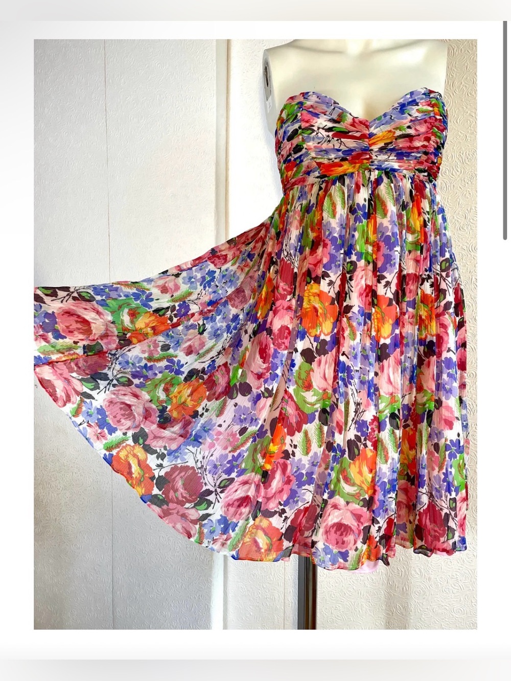 Betsy Johnson floral strapless dress